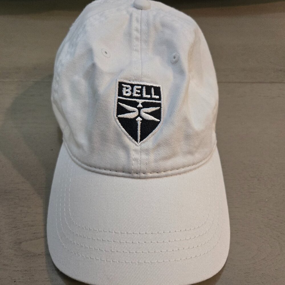 Bell Flight Dragonfly Shield Logo White Baseball Cap - Cap America